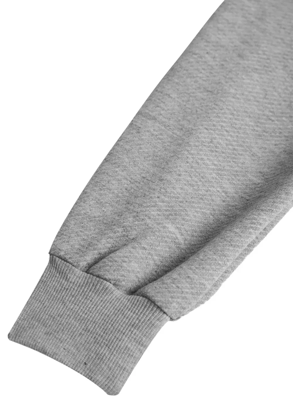 Grey Embroidery Jacquard Long Sleeve Hoodie
