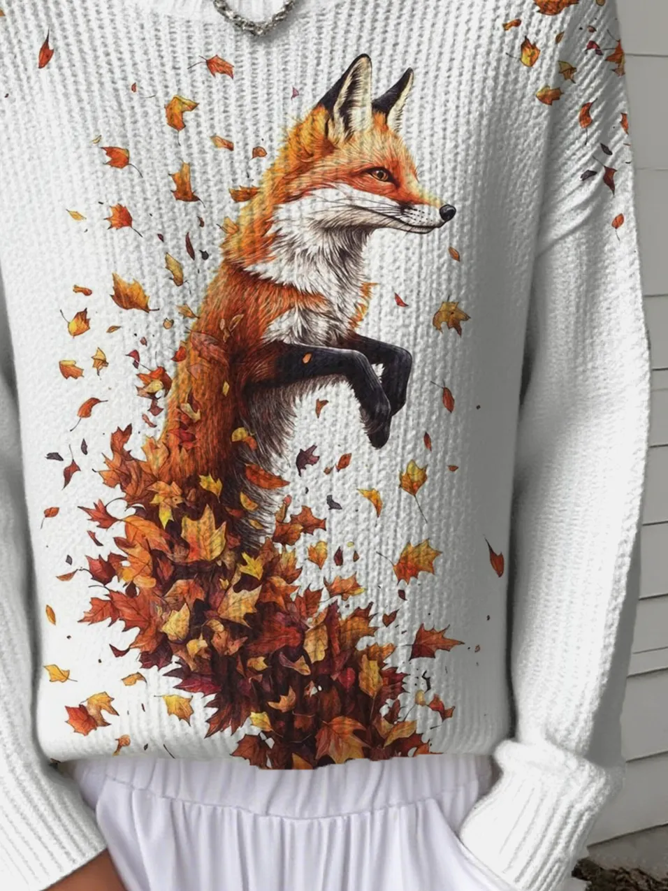 Women's Autumn Pattern Crewneck Sweater Casual Comfort Regular Pullover Sweatshirt