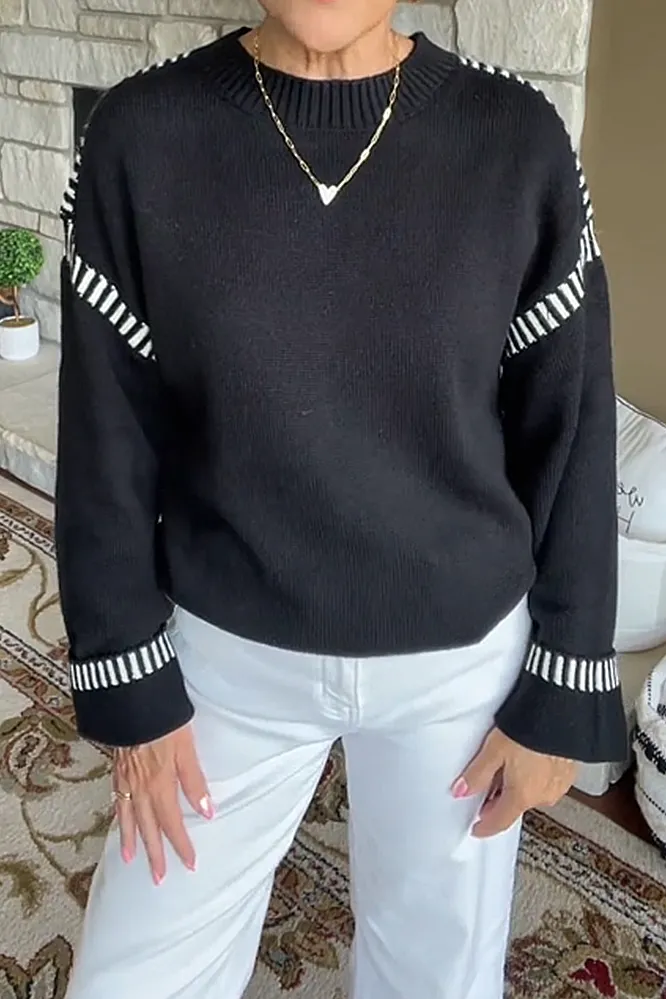Women's casual contrasting sweater