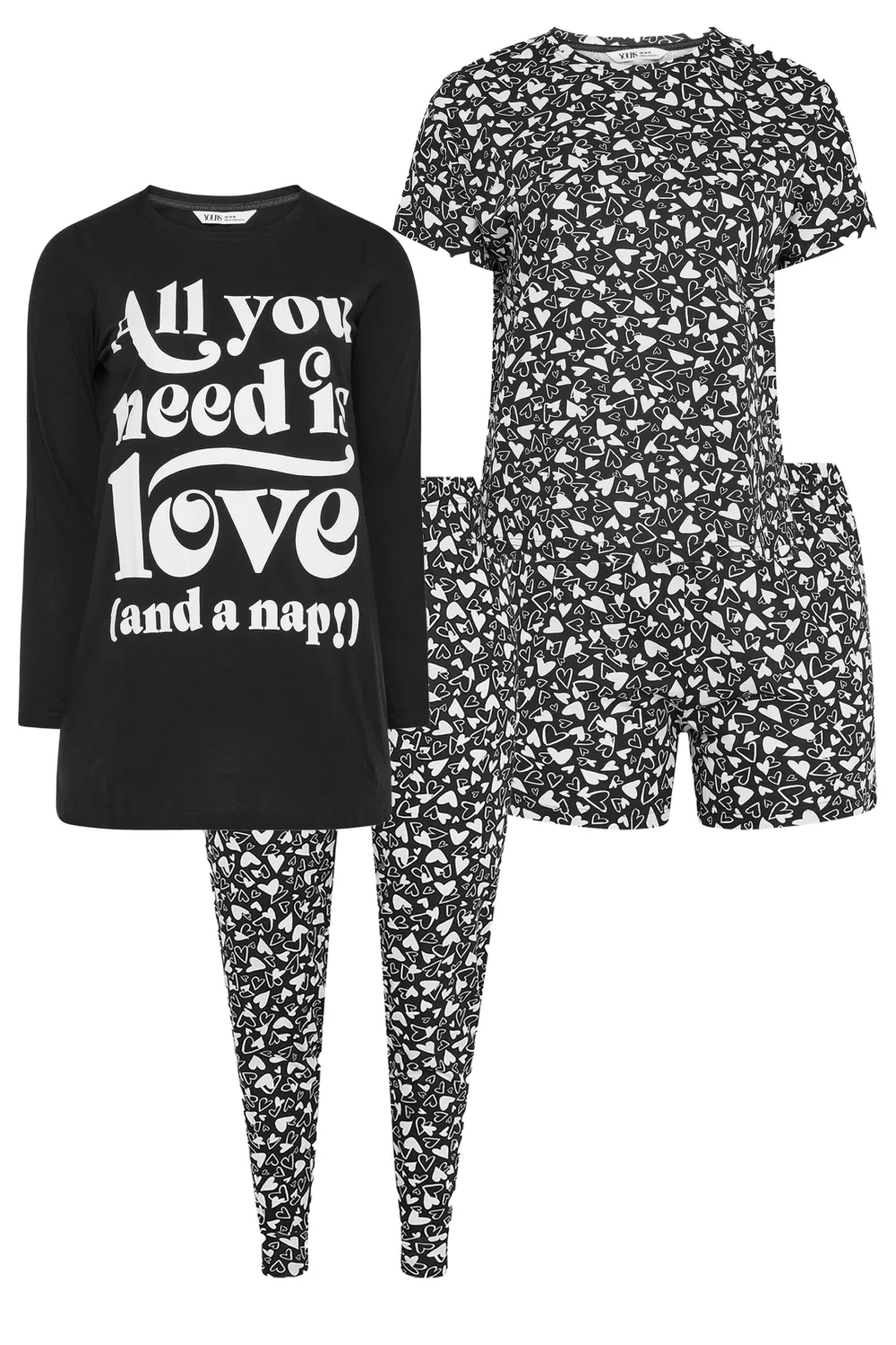 YOURS 4 PACK Curve Navy Blue Star Print Pyjama Set