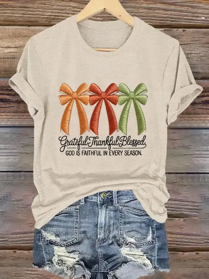 Women's Autumn Style  Print T-Shirt