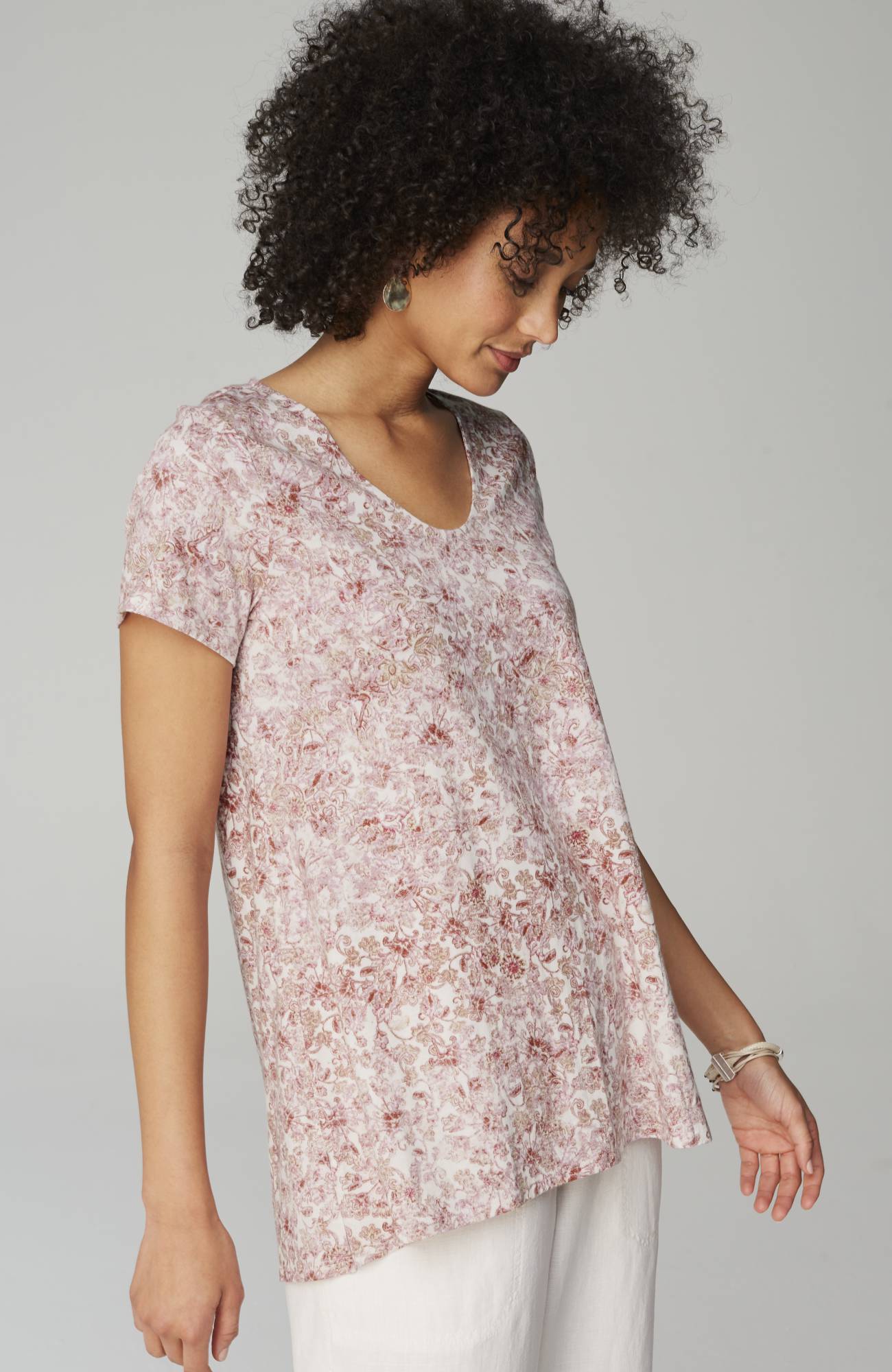 pure jill side-slit elliptical tee