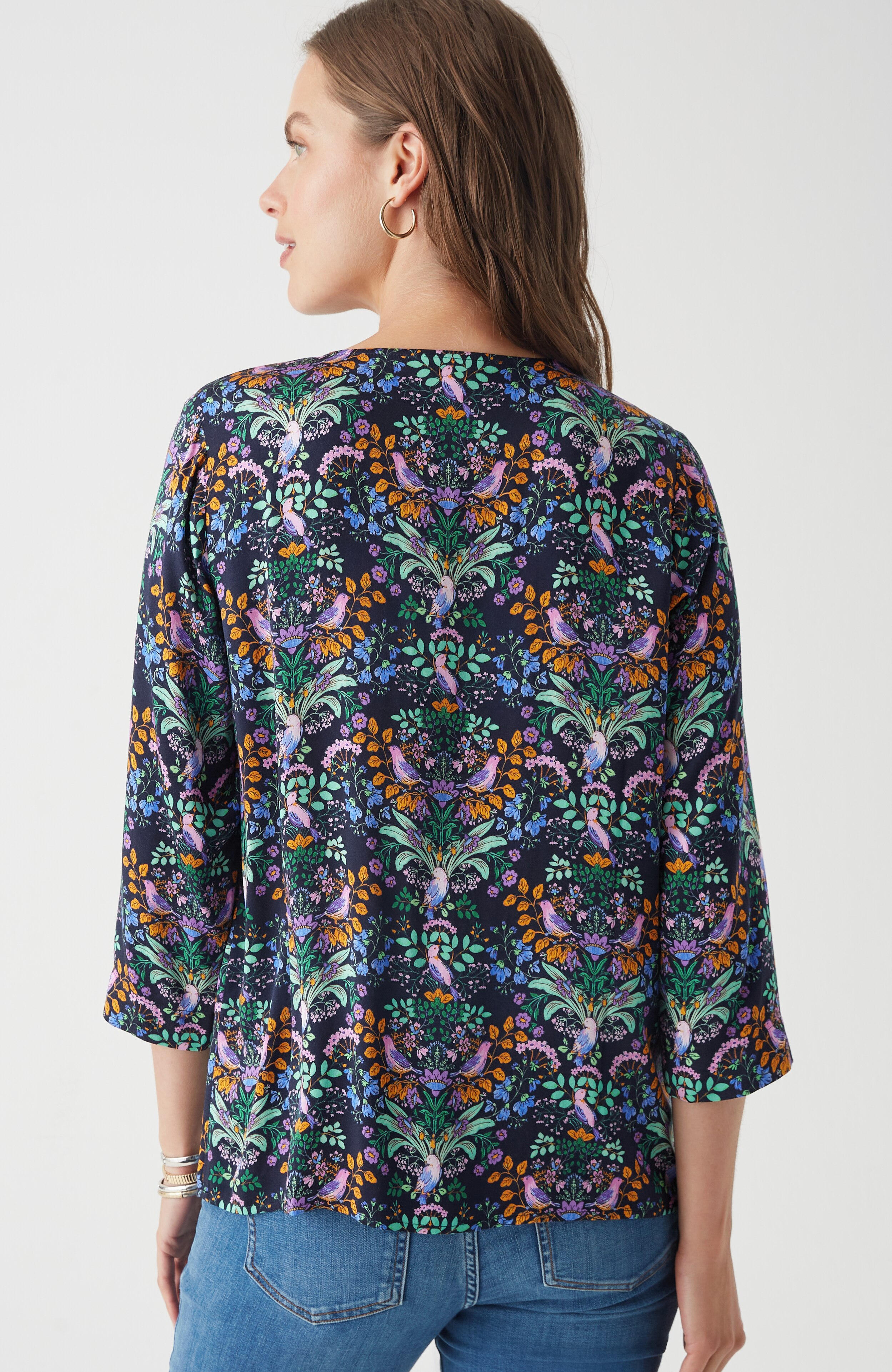 Delightful Garden Printed Satin Top