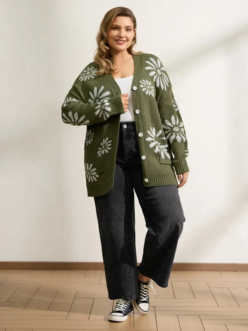 Vintage Wash Stretchy Straight-Leg Jeans