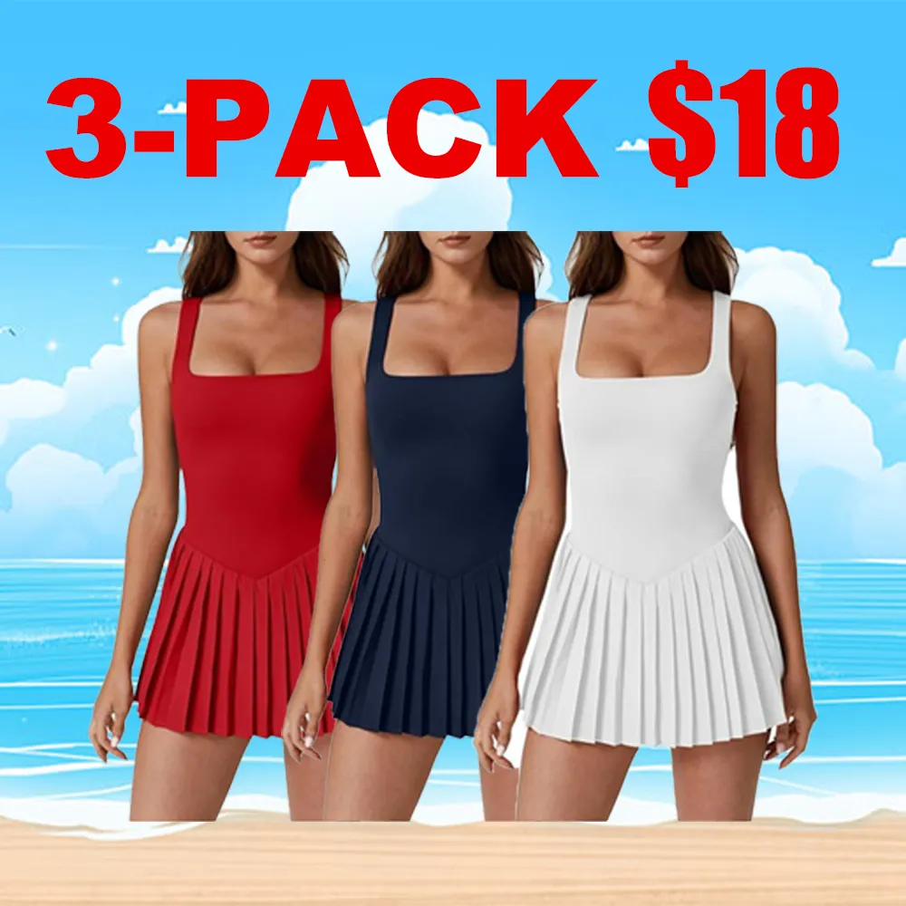 Women's Tennis Dress with Shorts & Pockets