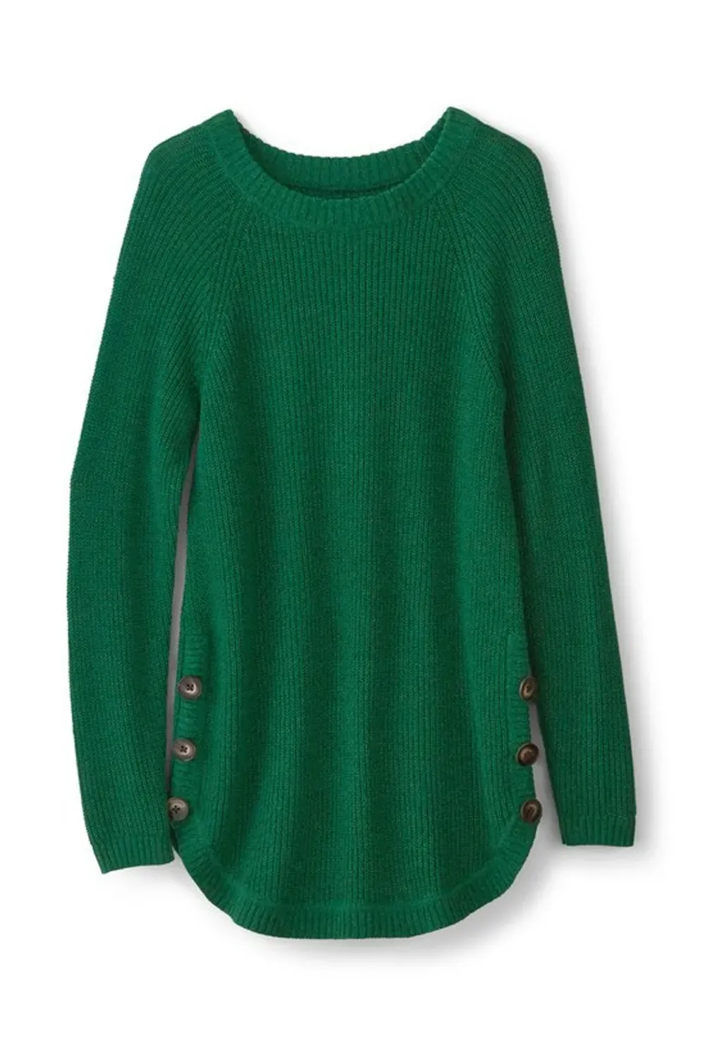 Shaker Side Button Sweater