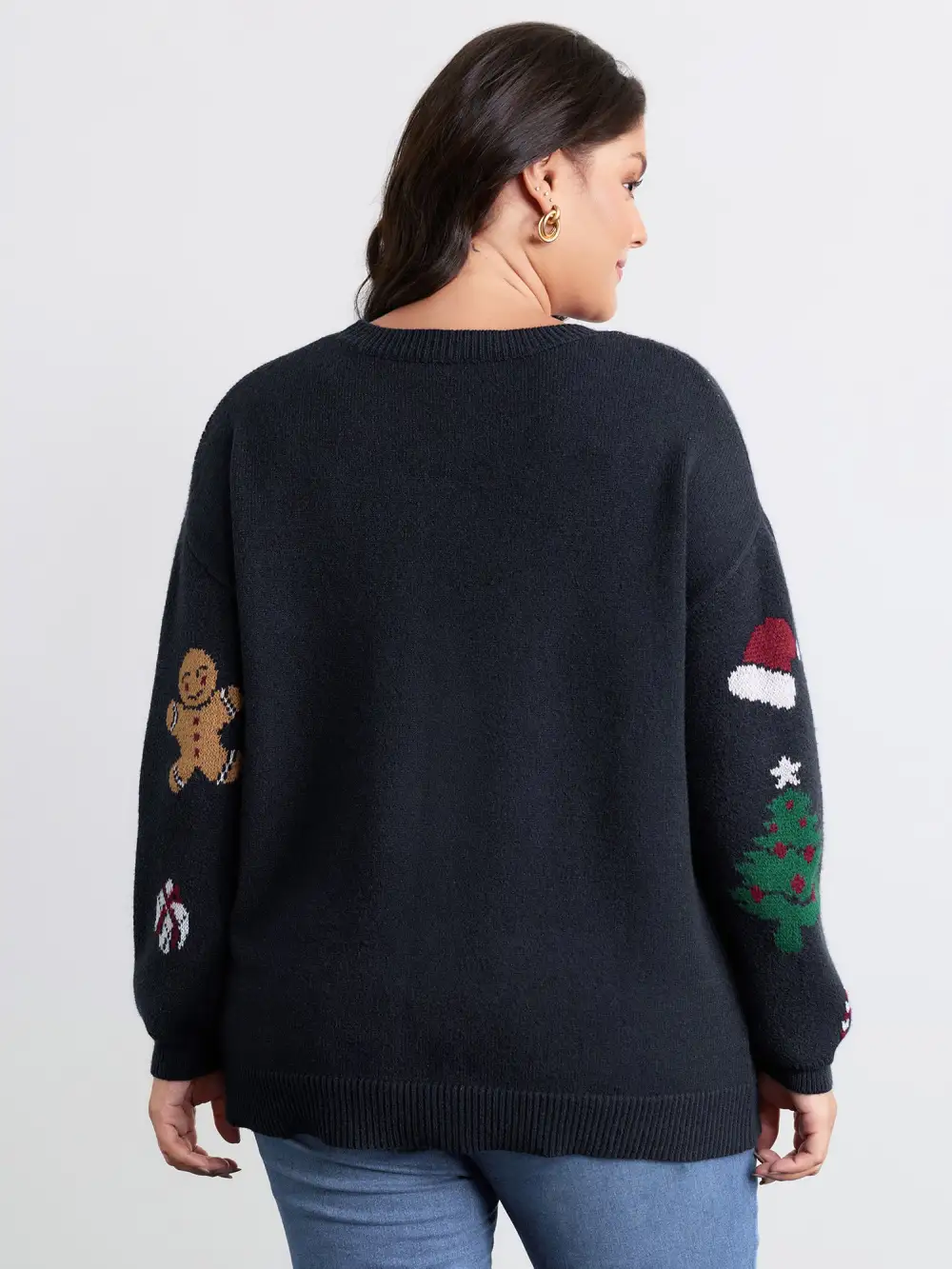 3D Holiday Pattern Jacquard Pullover