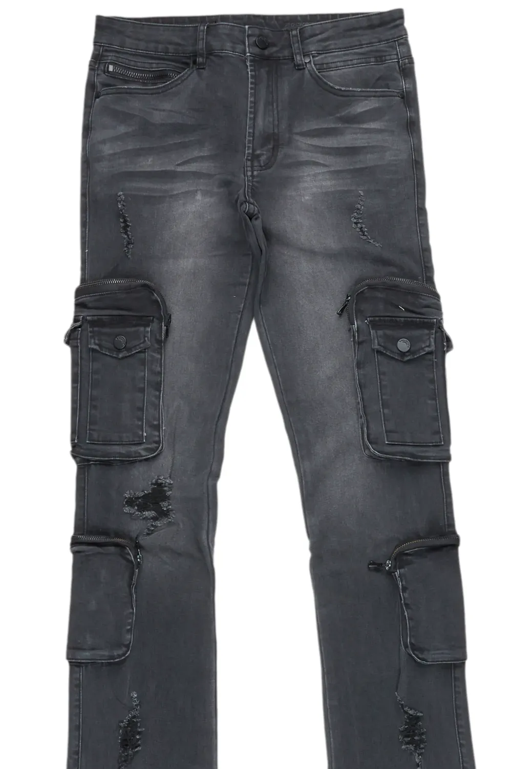 Shane Grey Wash Super Stacked Flare Jean