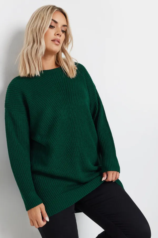YOURS Curve Black & White Essential Knitted Jumper