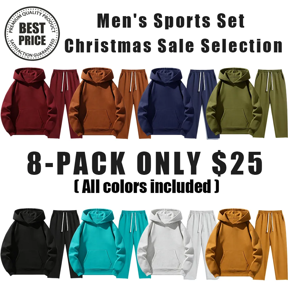 Men's Solid Color Two-Piece Tracksuit Set