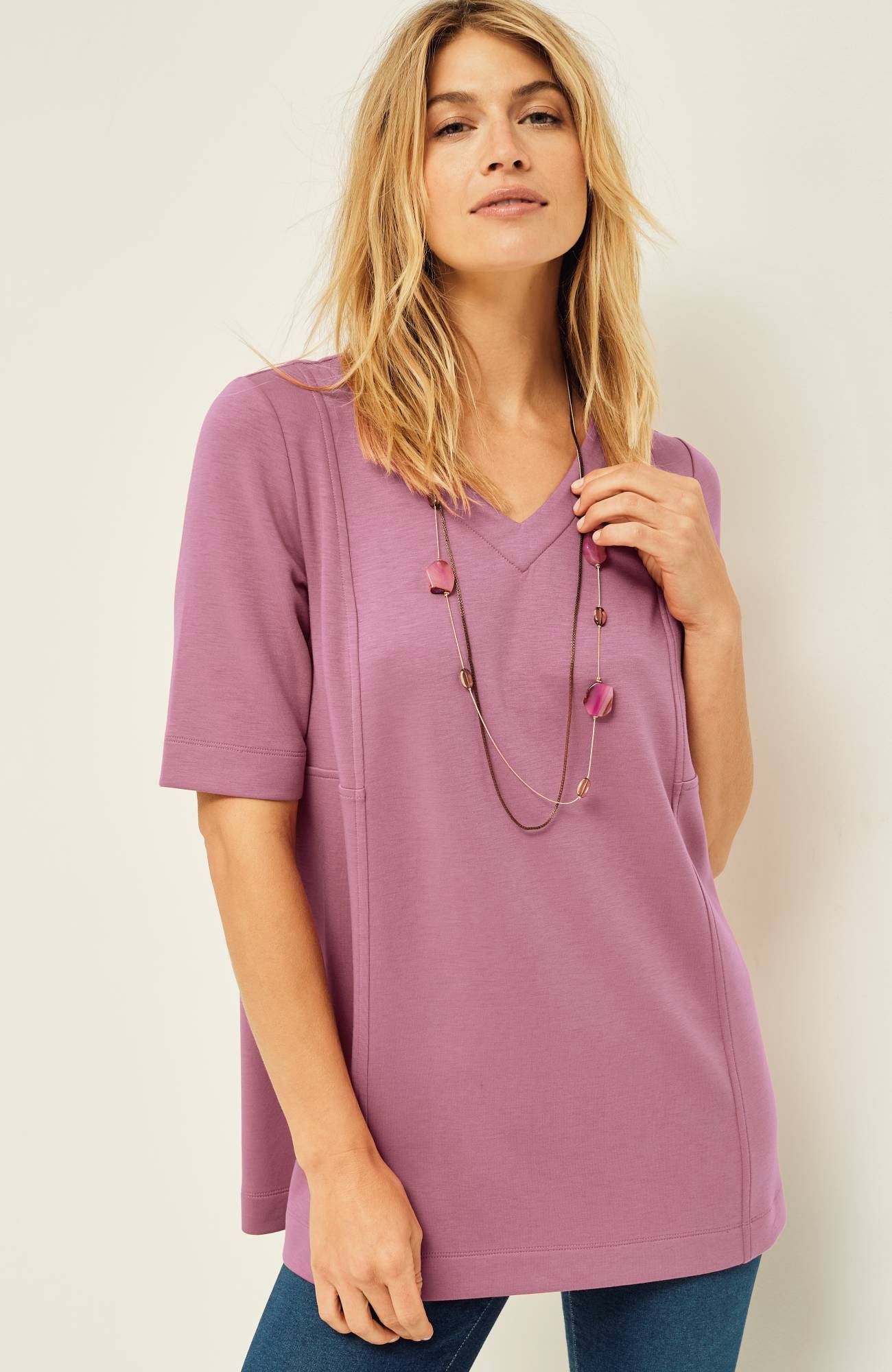 pure jill double-knit seamed tunic