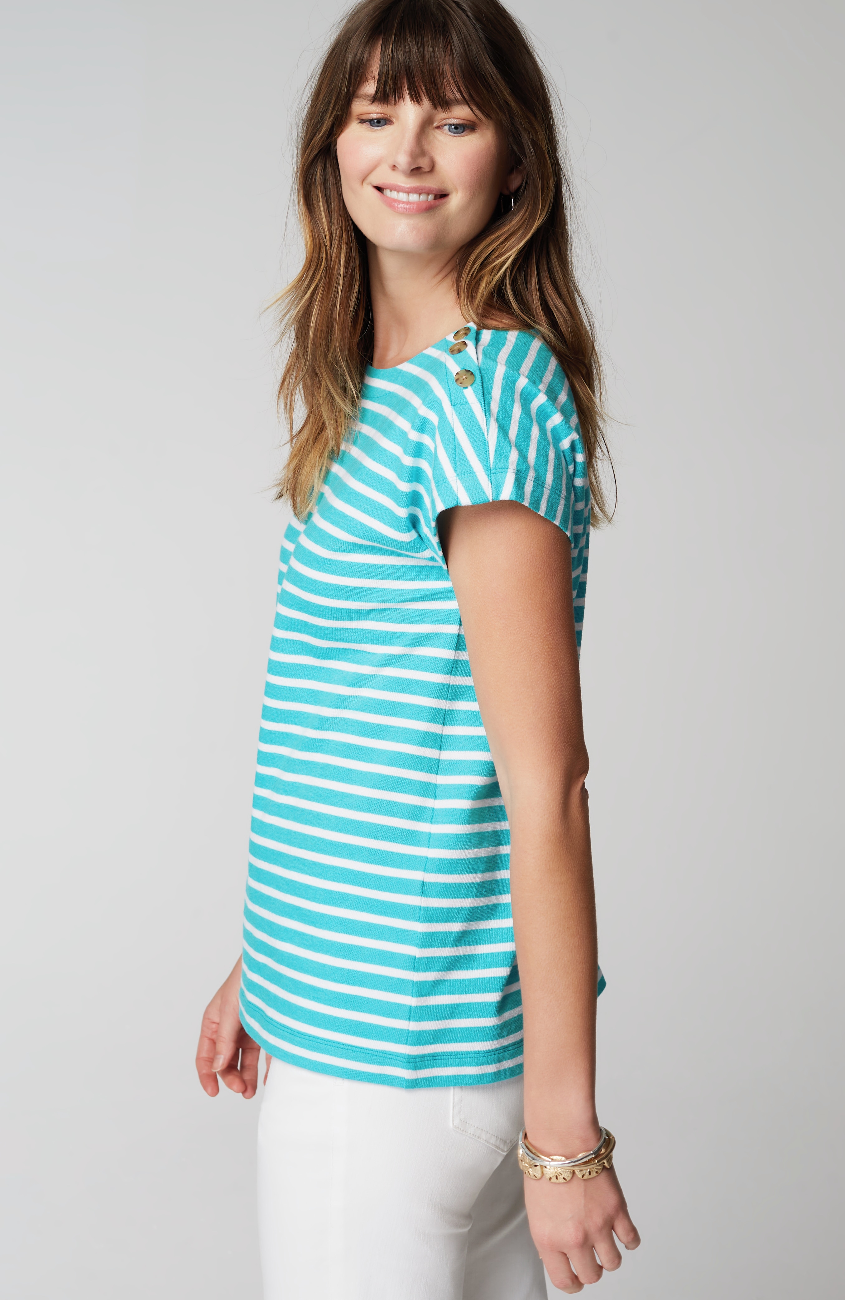 Button-Shoulder Top