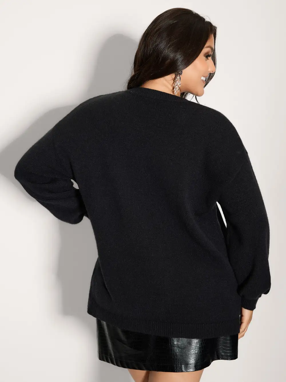 Sequin Embroidery Round Neck Pullover