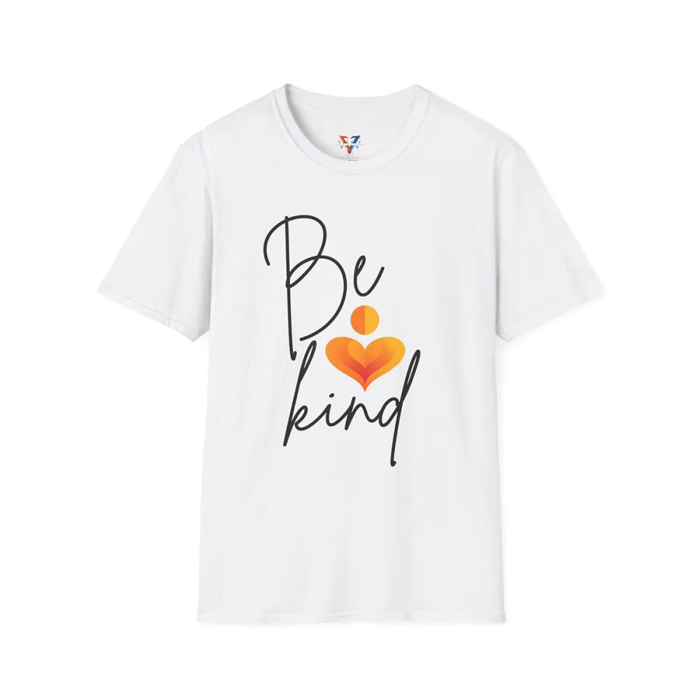 Mental Health Slogans Be Kind Print Round Neck Short Sleeve T-Shirt