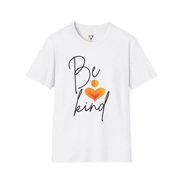 Mental Health Slogans Be Kind Print Round Neck Short Sleeve T-Shirt