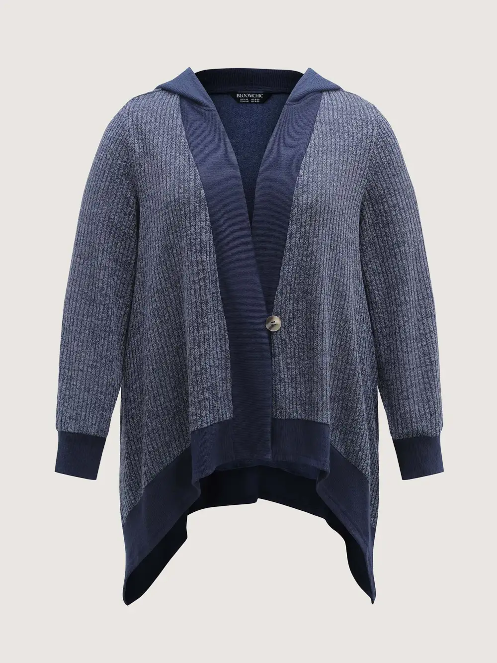 Textured Contrast Edge Hooded Jacket