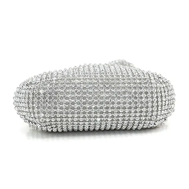 Women's Clutch Evening Bag for Evening Bridal Wedding Party with Rhinestone Solid Color in Silver Black Gold