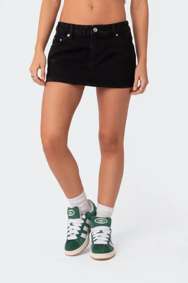 Spencer Low Rise Denim Micro Skirt
