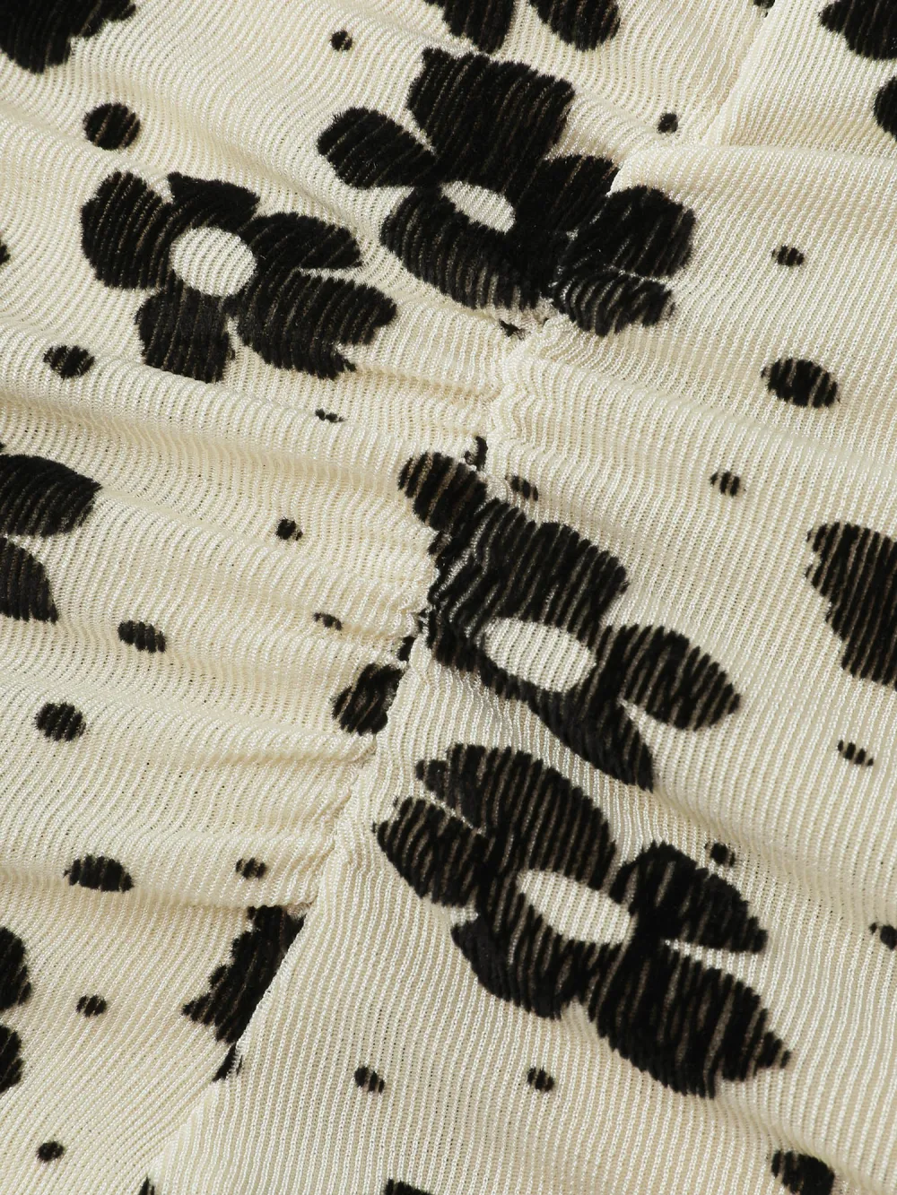 Floral Print Stretchy Mock Neck T-Shirt