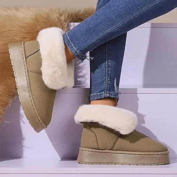 Women's Casual Plush Cuffed Thick-Soled Snow Boots 39973881S