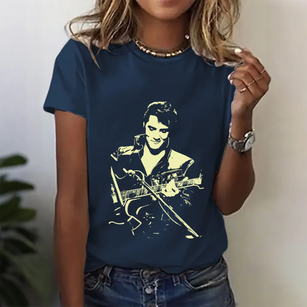 Women's Character Performance Print Short Sleeve Round Neck Cotton T-Shirt