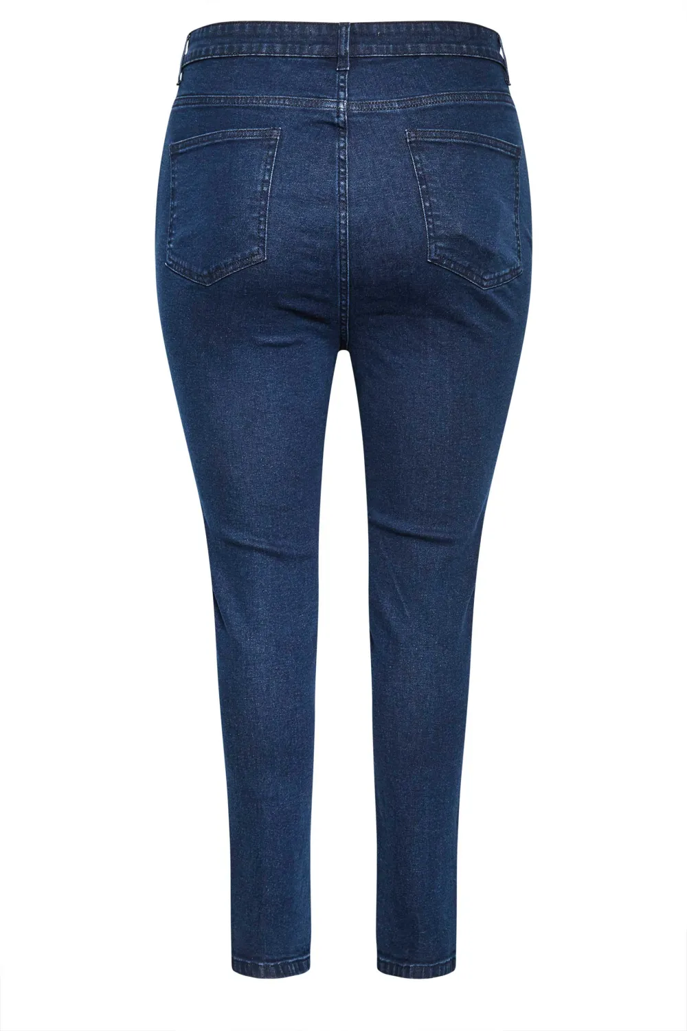 YOURS Curve Black Skinny AVA Biker Jeans