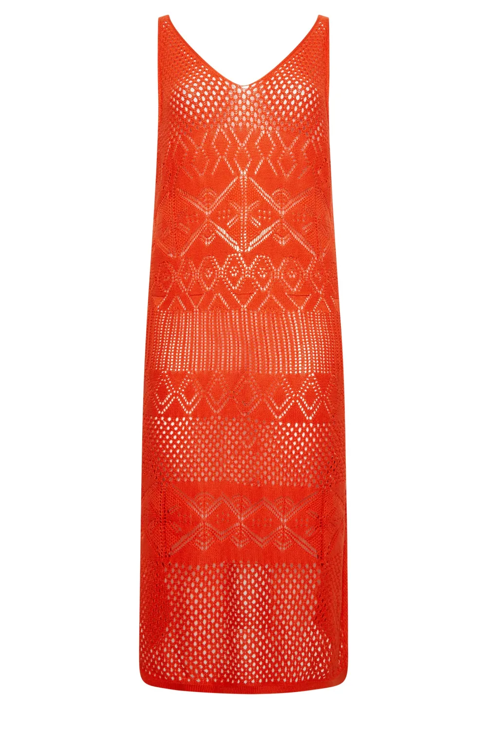 YOURS Curve Red Crochet Midaxi Dress