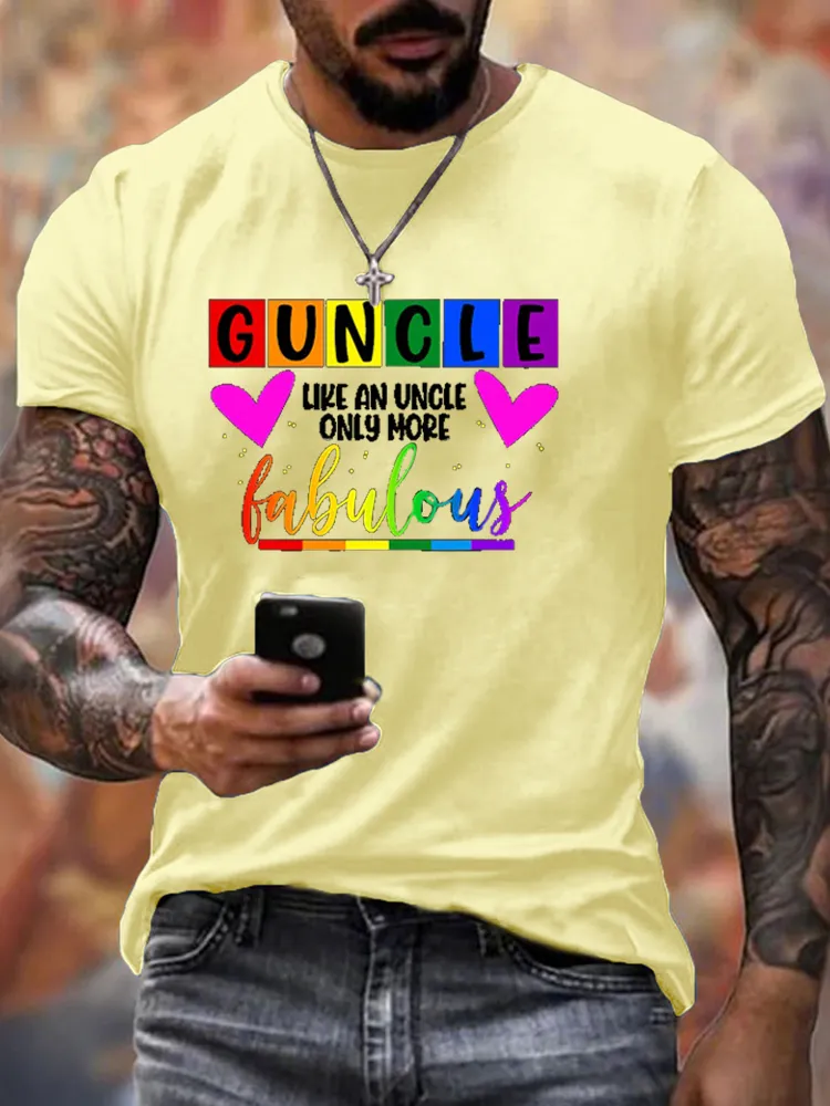 Men'S T-Shirt Guncle Like An Uncle Only More Fabulous LGBT Pride Month T Shirt