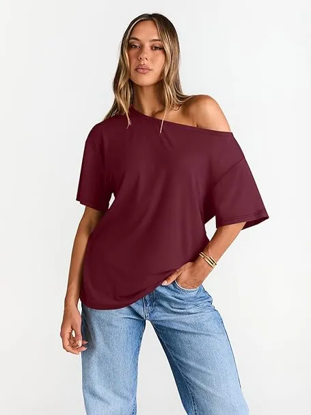 Women's Off Shoulder T-Shirt – Casual & Comfy Fit