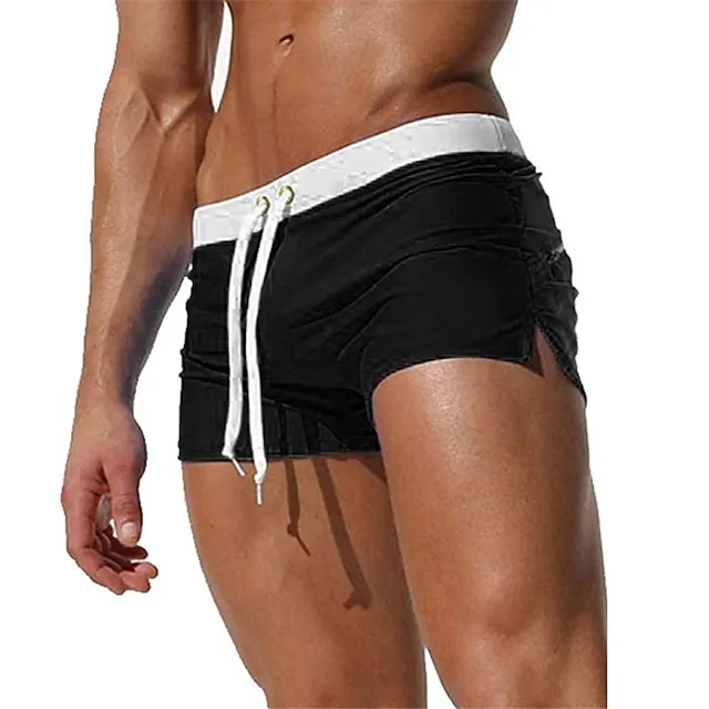 Men's Swim Shorts Swim Trunks Board Shorts Swim Brief Drawstring Elastic Waist Zipper Pocket Solid Color Breathable Quick Dry Short Casual Daily Beach Fashion Classic Style ArmyGreen Black