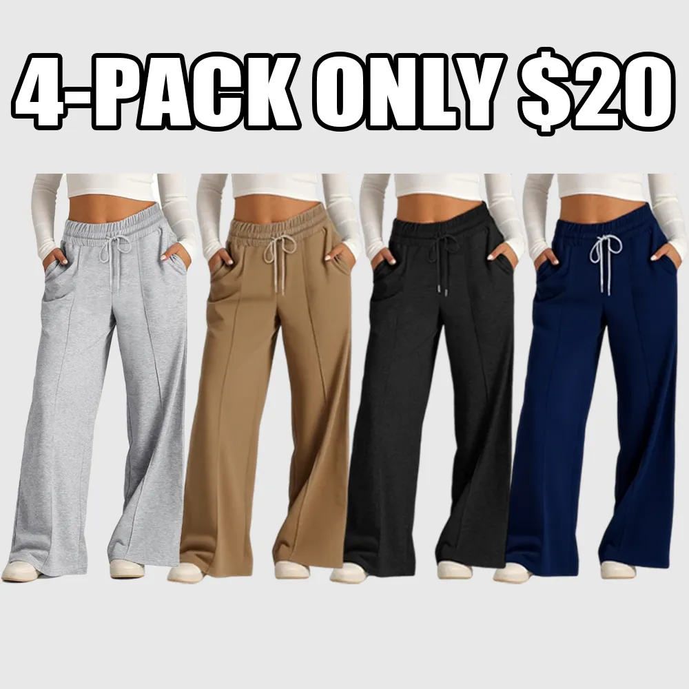 Women's Wide Leg Solid Lounge Sweatpants with Pockets