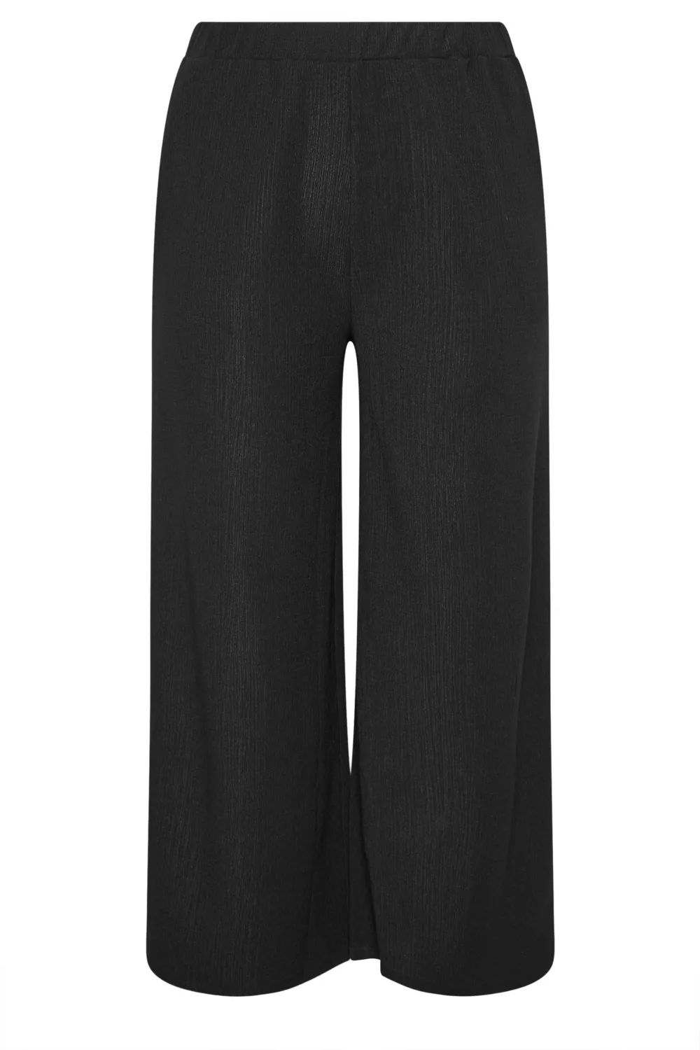 YOURS Curve Khaki Green Textured Wide Leg Trousers