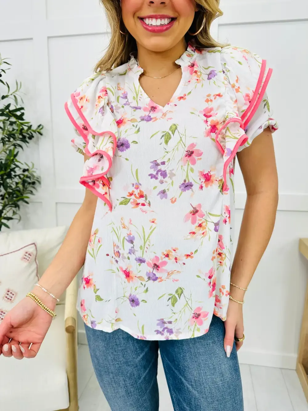 Fearlessly Flaunting Florals Top