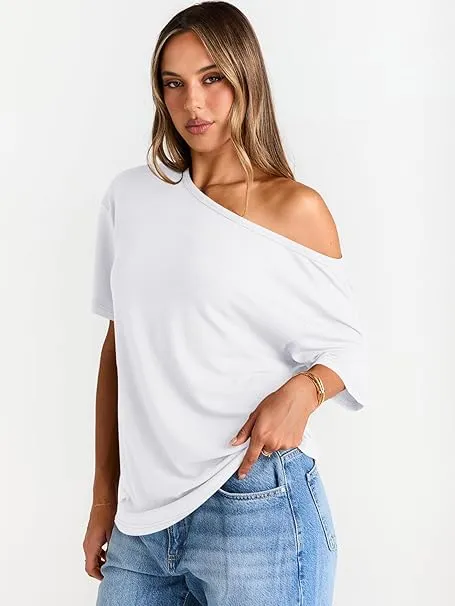 Women's Off Shoulder T-Shirt – Casual & Comfy Fit