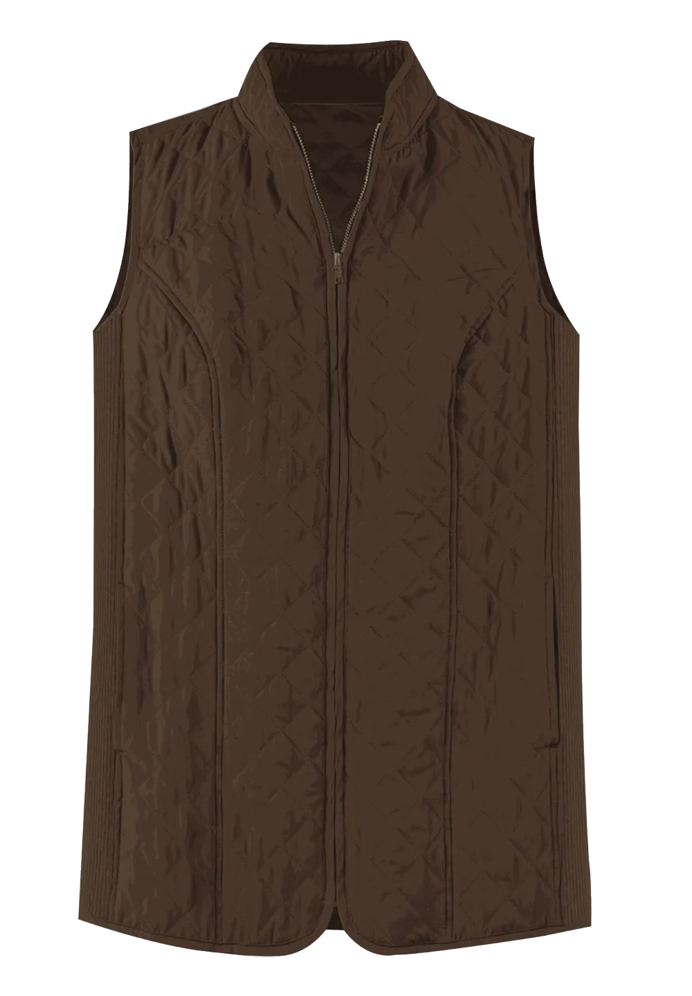 Zip-Front Quilted Vest