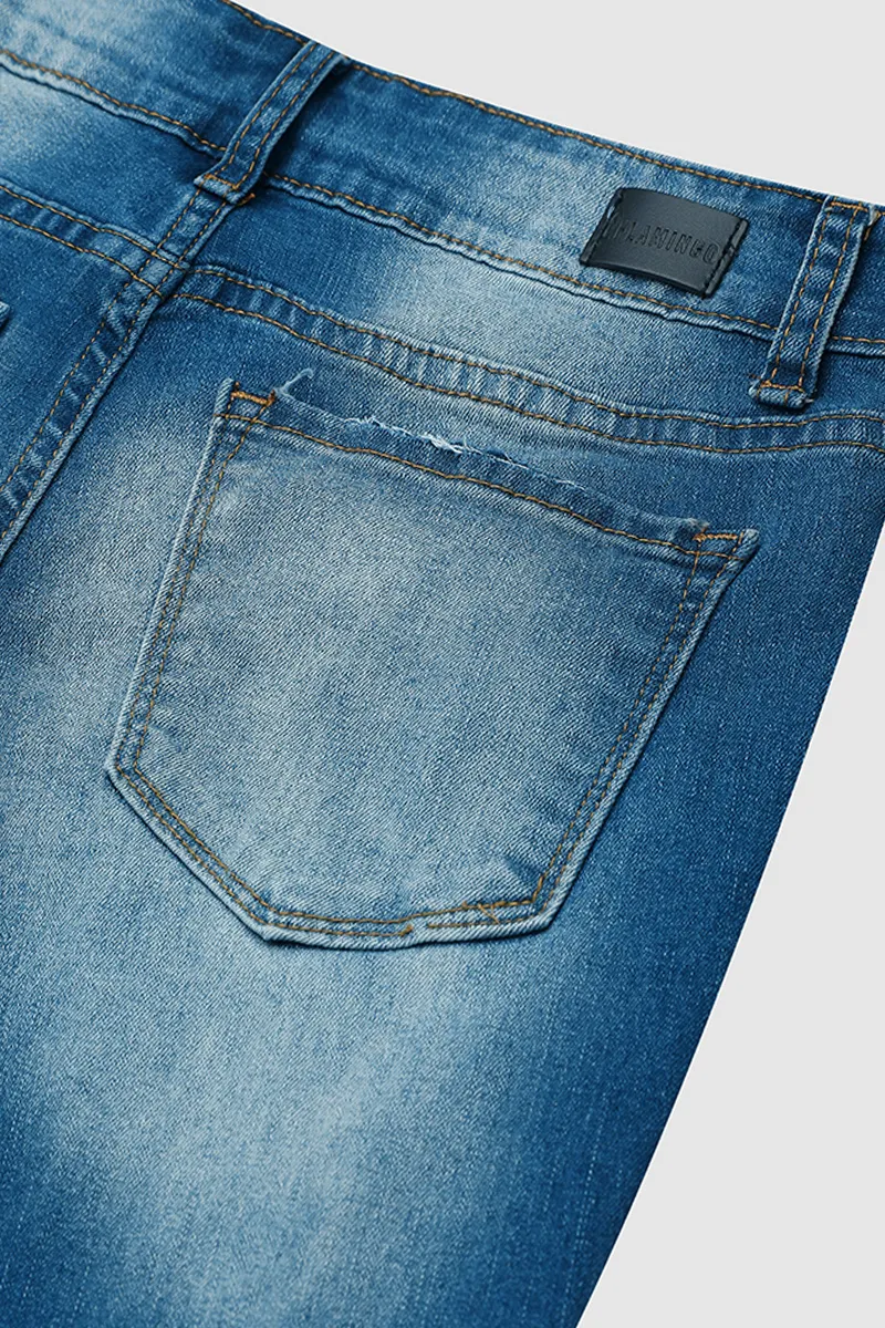 Distressed Low Rise Skinny Jeans