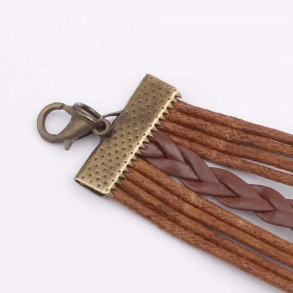 Women Bronze Vintage Leather Rope Bracelet
