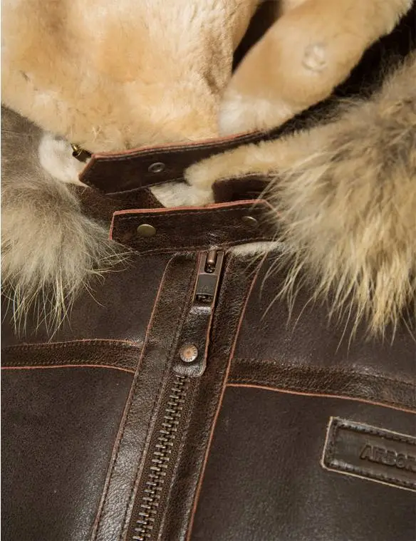 JACKET PILOT FROM SHEEPSKIN B-3 Hooded[FREE SHIPPING TODAY]