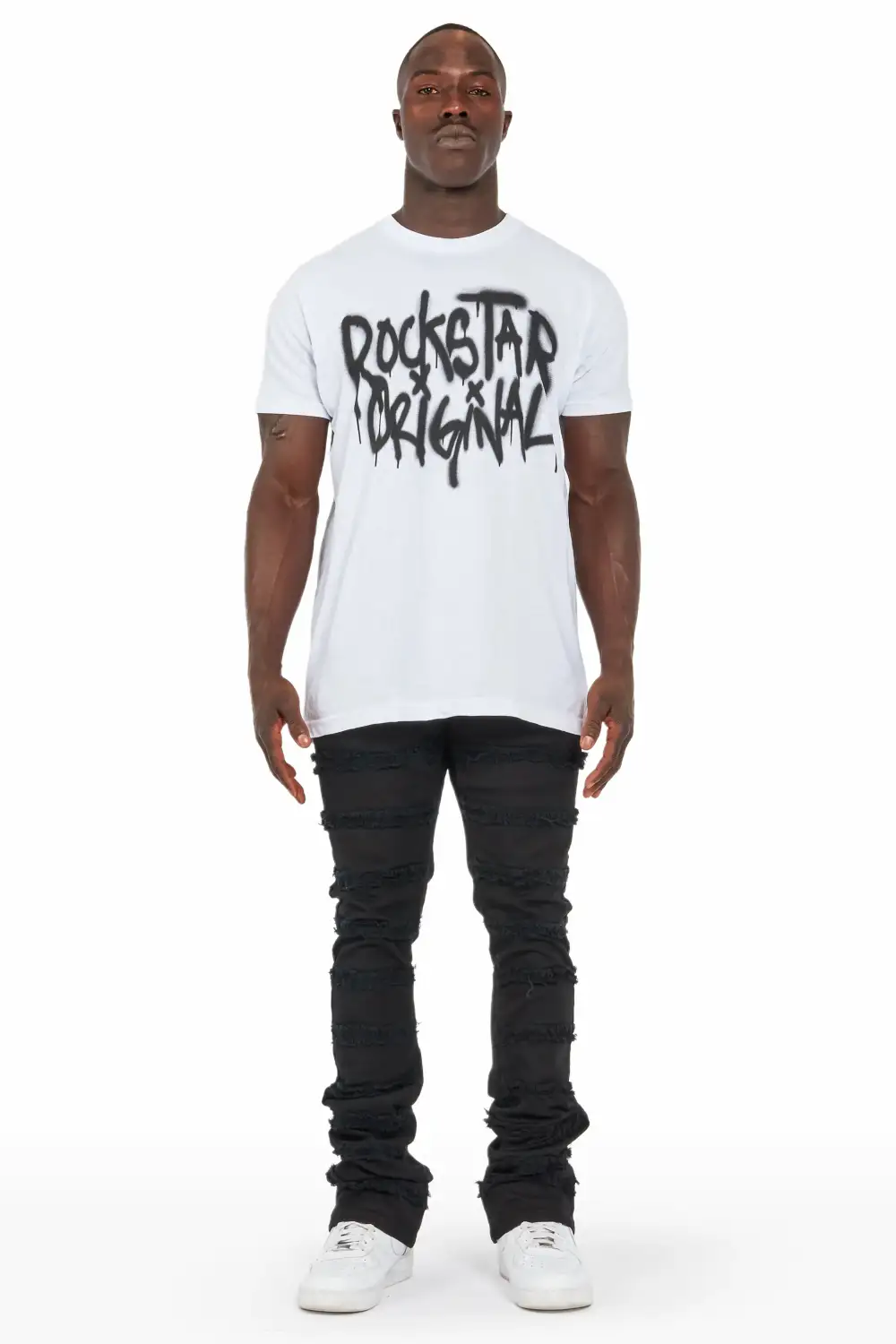 Niklaus Jet Black Stacked FLare Jean