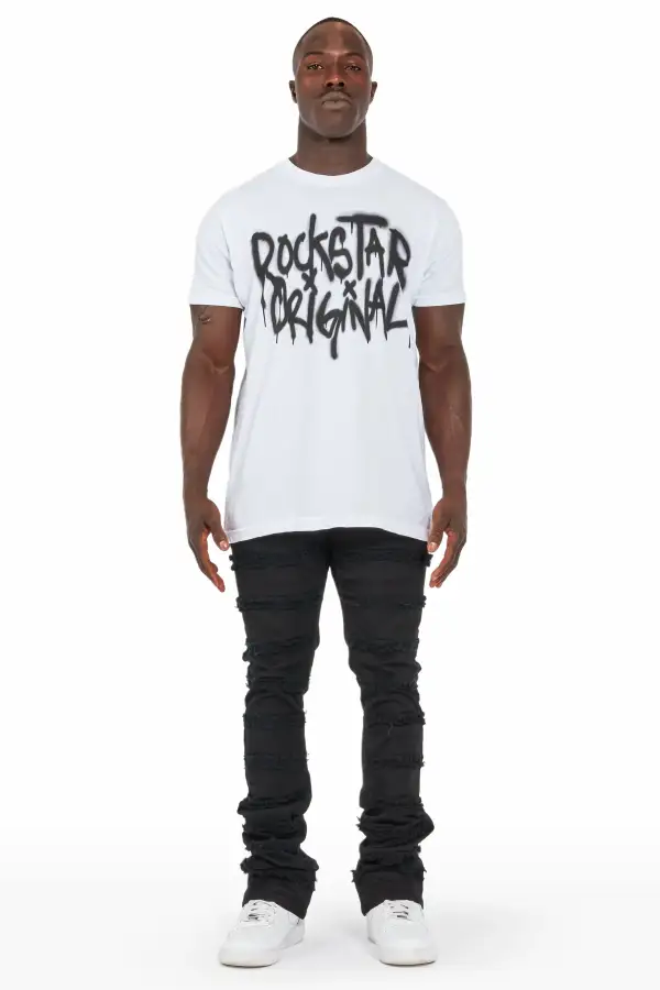 Niklaus Jet Black Stacked FLare Jean