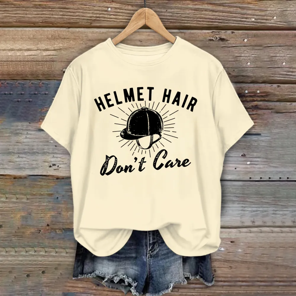 Helmet Hair Don'T Care Funny Equestrian Premium T-Shirt