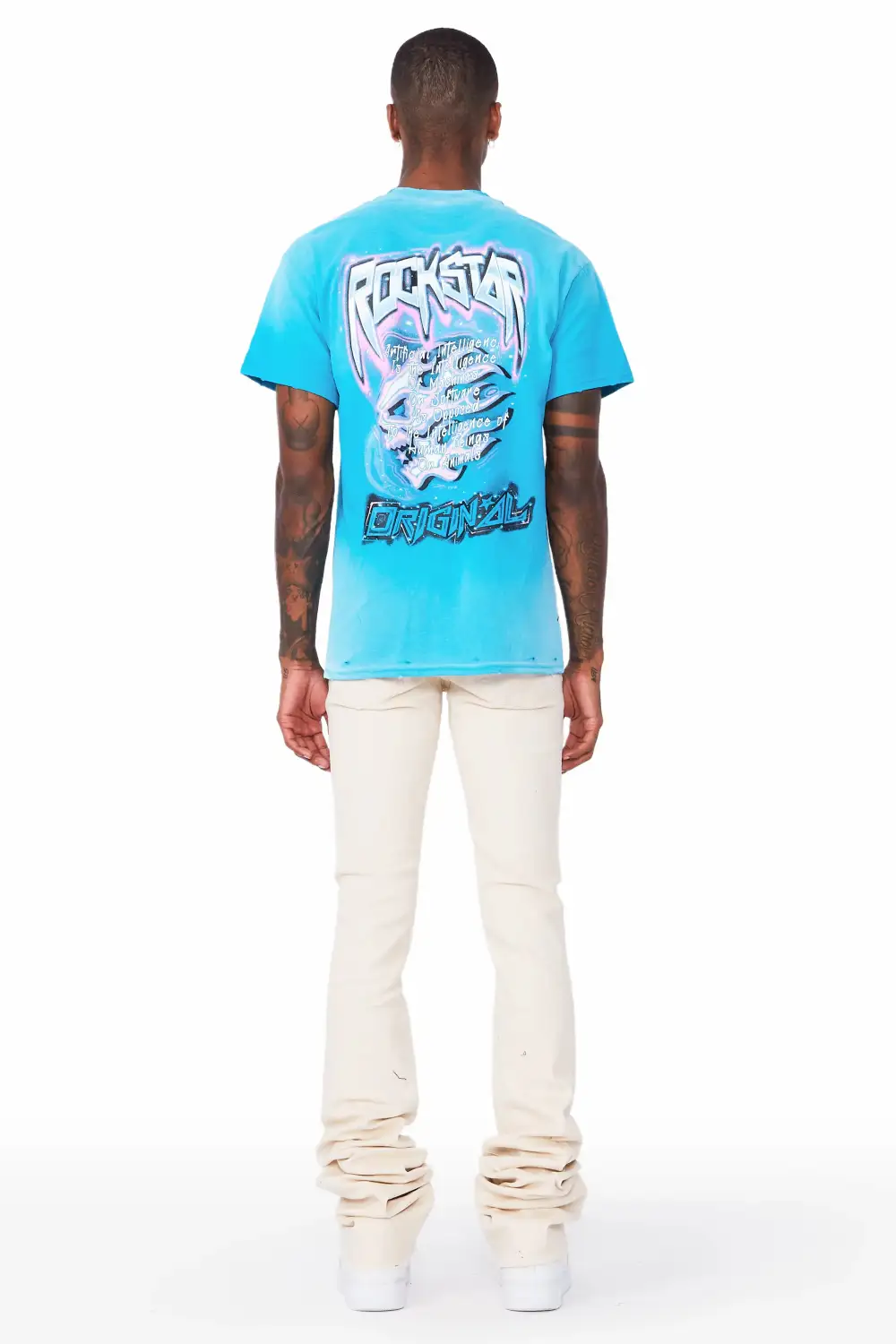 Faith Beige Super Stacked Flare Jean