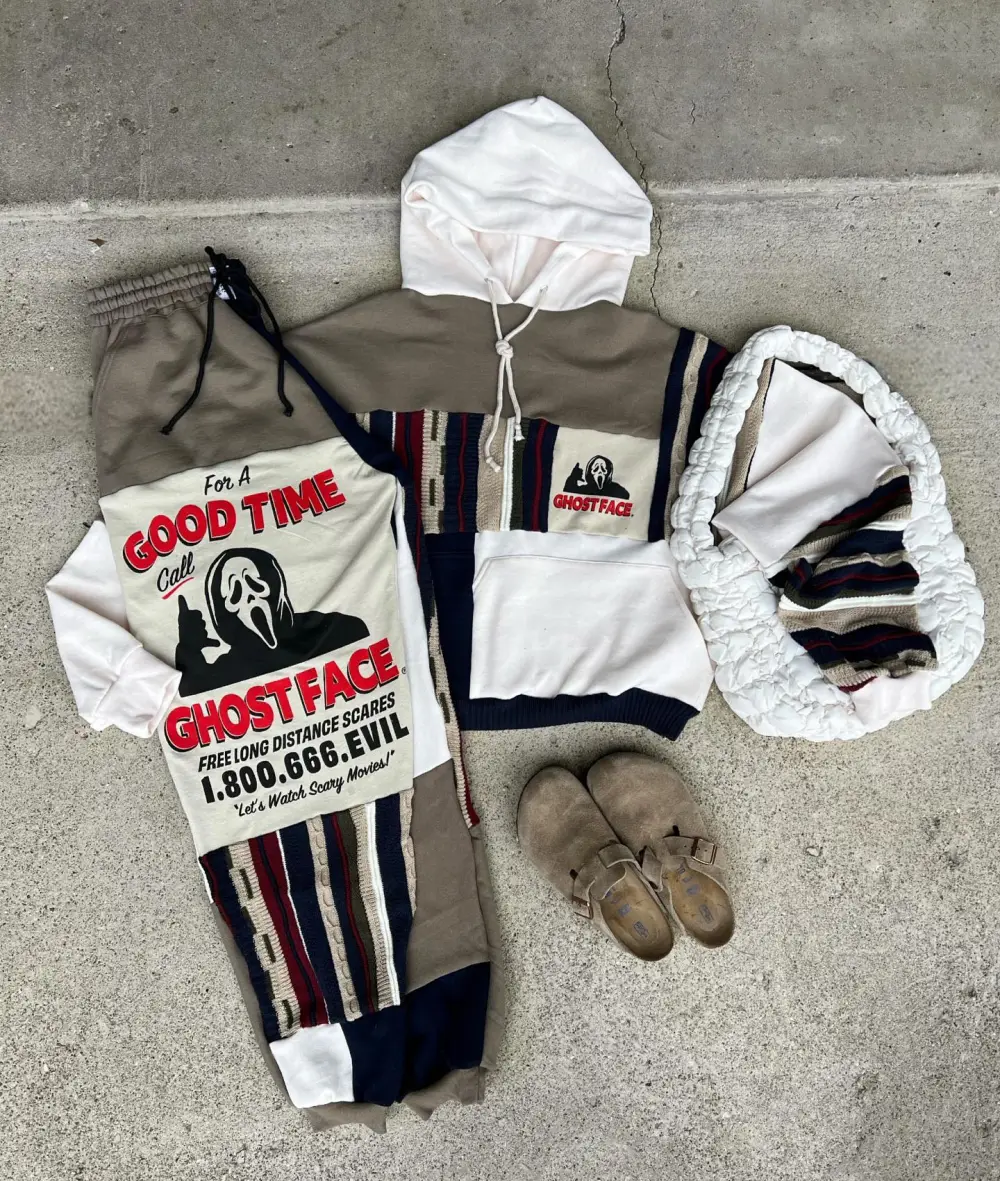2 piece set tops and bottoms how perfect and cozy piece for your Halloween day