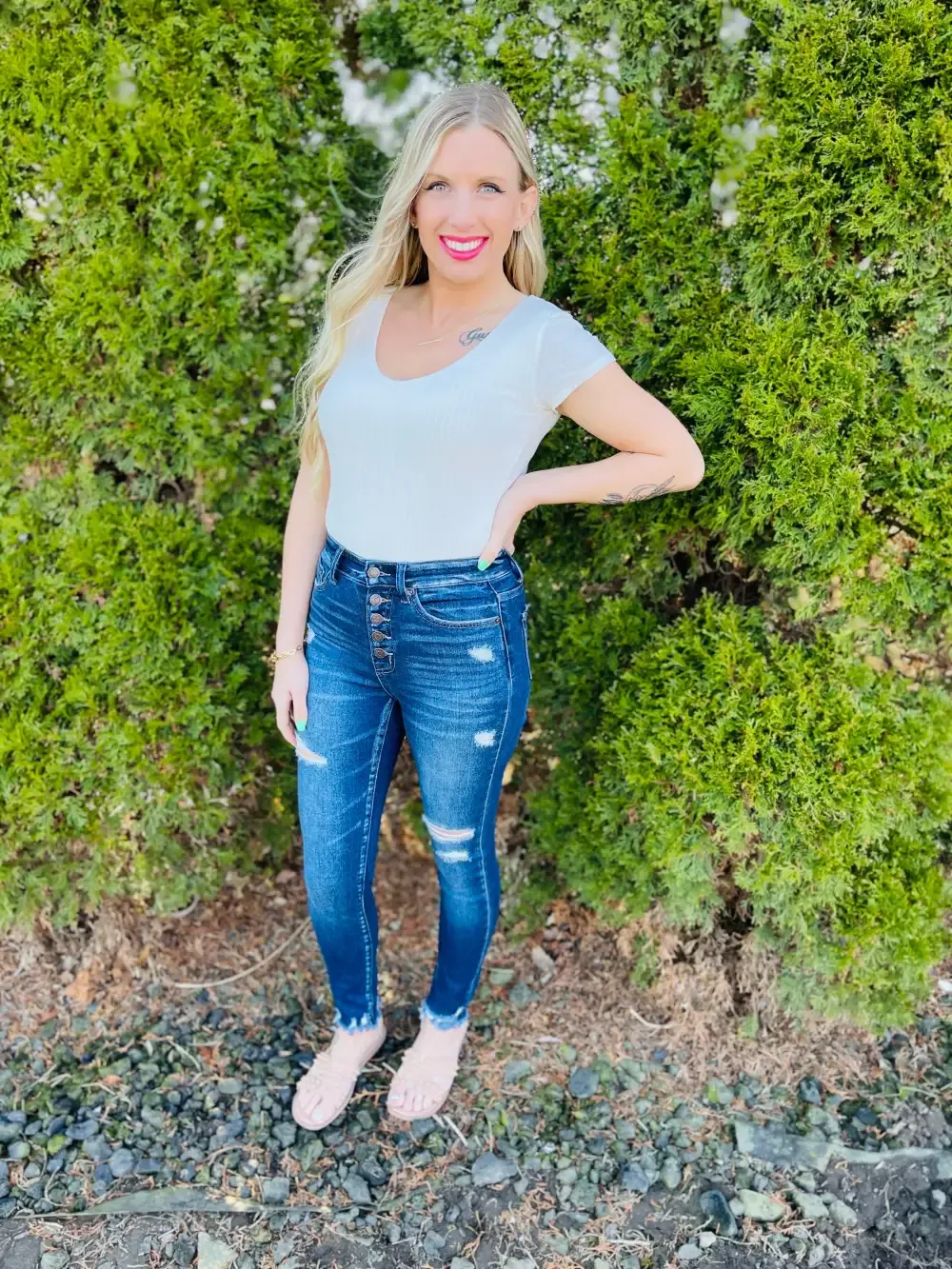 DOORBUSTER! I Like Big Button Fly Skinny Jeans