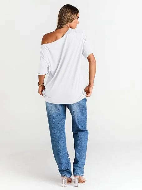 Women's Off Shoulder T-Shirt – Casual & Comfy Fit