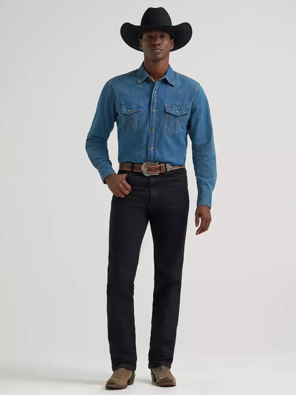 WRANGLER COWBOY CUT STRETCH SLIM FIT JEAN IN INDIGO STRETCH