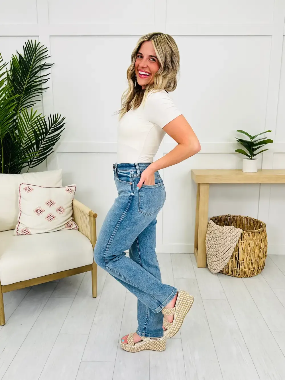 Judy Blue Don't Be Late Straight Leg Jeans