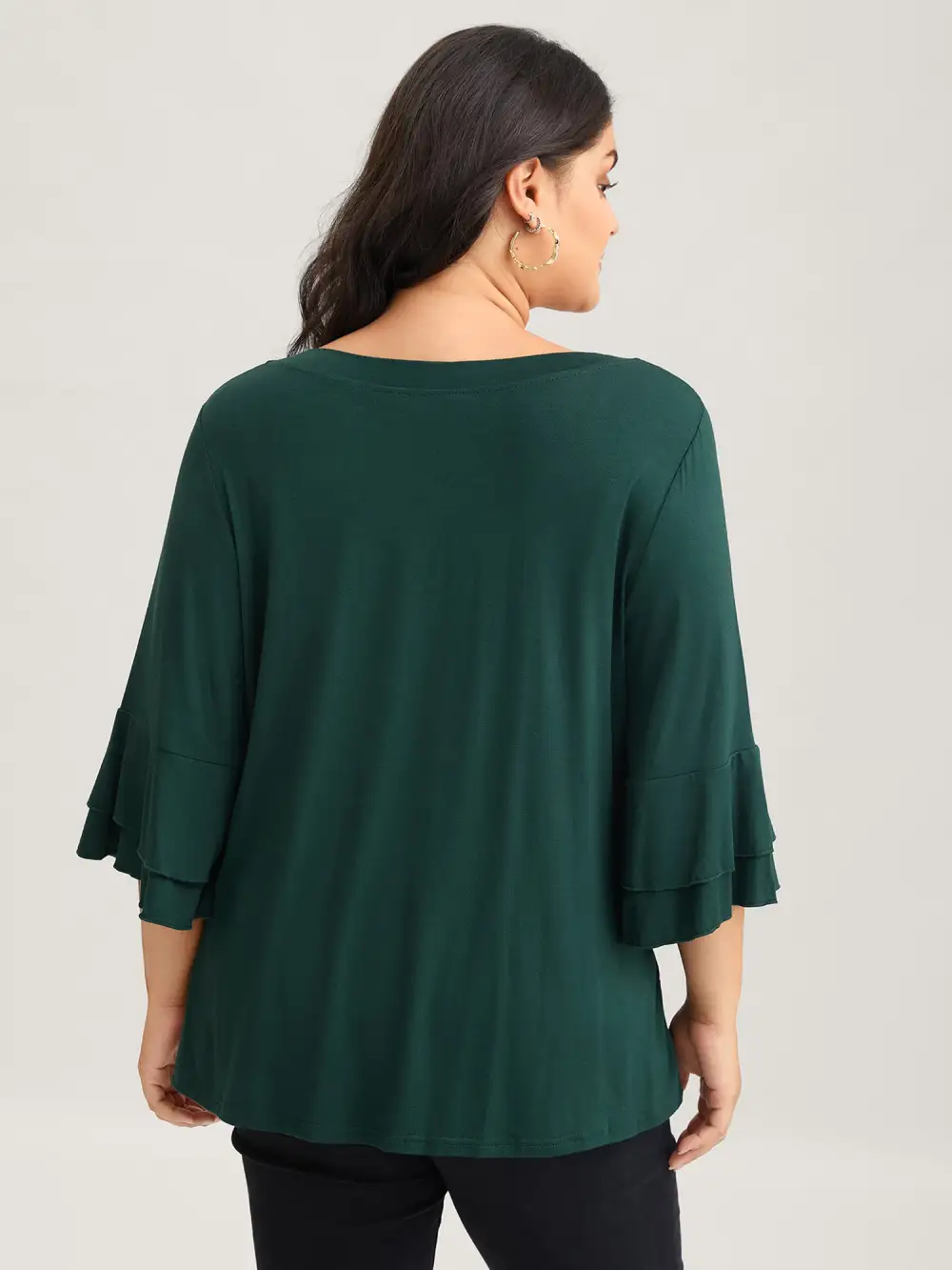 Supersoft Essentials Ruffle Layered Sleeve Pleated T-shirt