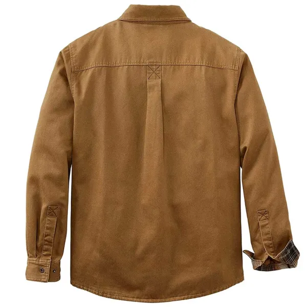Men's Autumn And Winter Outdoor Retro Plaid Lining Design Jacket