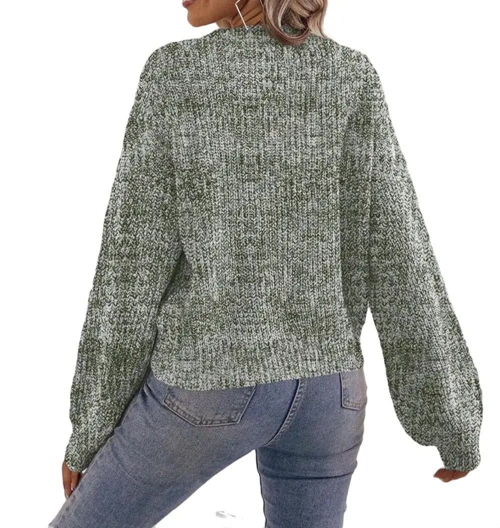 Casual Plain V neck Pullovers Long Sleeve Brown Women Sweaters (Women's)